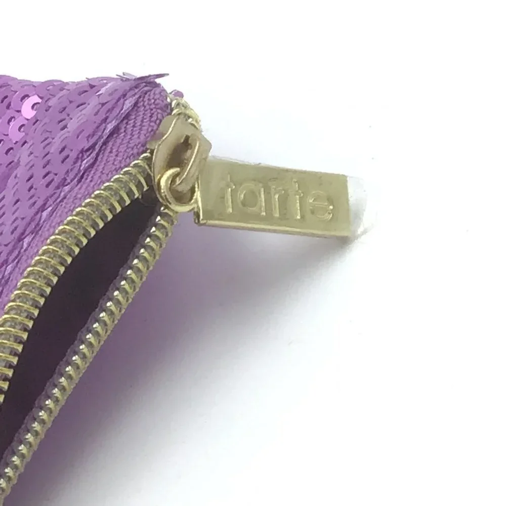 Tarte Flamingo Purple Sequin Cosmetic or Travel Bag 3/$18